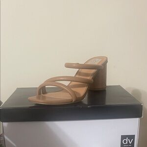 Dolce Vita Tan Strappy Block Heels
